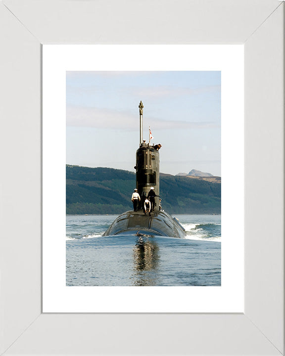 HMS Trafalgar (S107) Photo Print - Bow View - Royal Navy Trafalgar Class Submarine Posters, Prints, & Visual Artwork Hampshire Prints 10 x 8 White Frame Yes