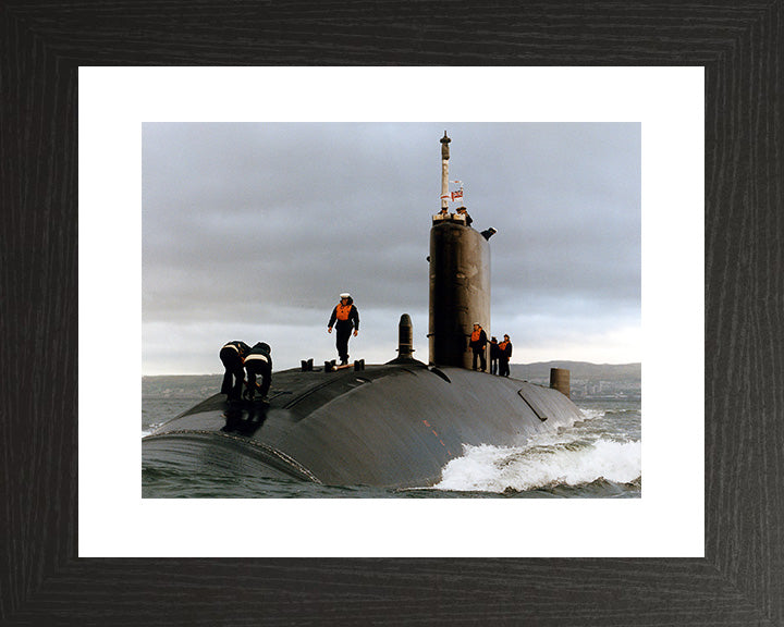 HMS Trafalgar (S107) Photo Print - Port Bow View - Royal Navy Trafalgar Class Submarine Posters, Prints, & Visual Artwork Hampshire Prints 10 x 8 Black Frame Yes