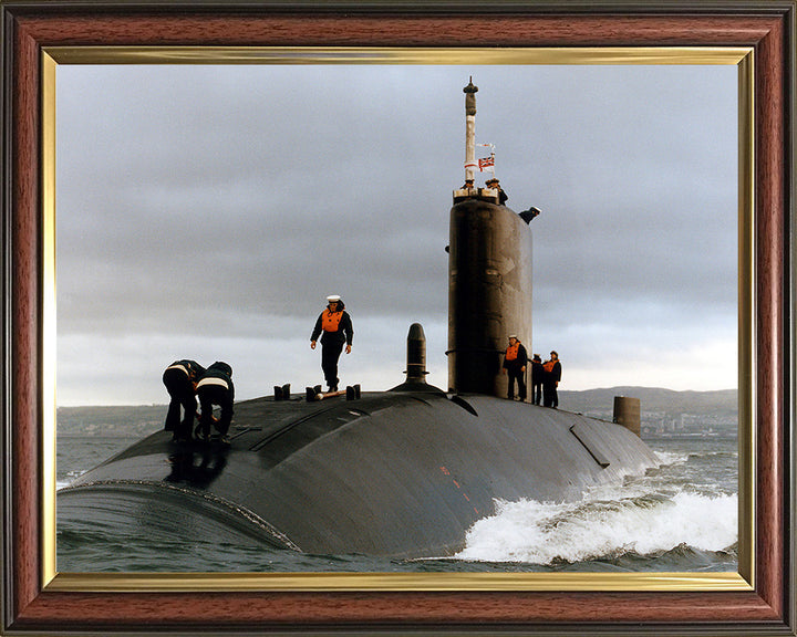 HMS Trafalgar (S107) Photo Print - Port Bow View - Royal Navy Trafalgar Class Submarine Posters, Prints, & Visual Artwork Hampshire Prints 10 x 8 Classic Frame No