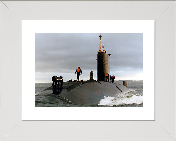 HMS Trafalgar (S107) Photo Print - Port Bow View - Royal Navy Trafalgar Class Submarine Posters, Prints, & Visual Artwork Hampshire Prints 10 x 8 White Frame Yes