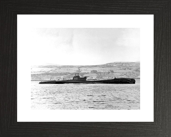 HMS Traveller (N48) Photo Print - Starboard View - Royal Navy T Class Submarine Posters, Prints, & Visual Artwork Hampshire Prints 10 x 8 Black Frame Yes