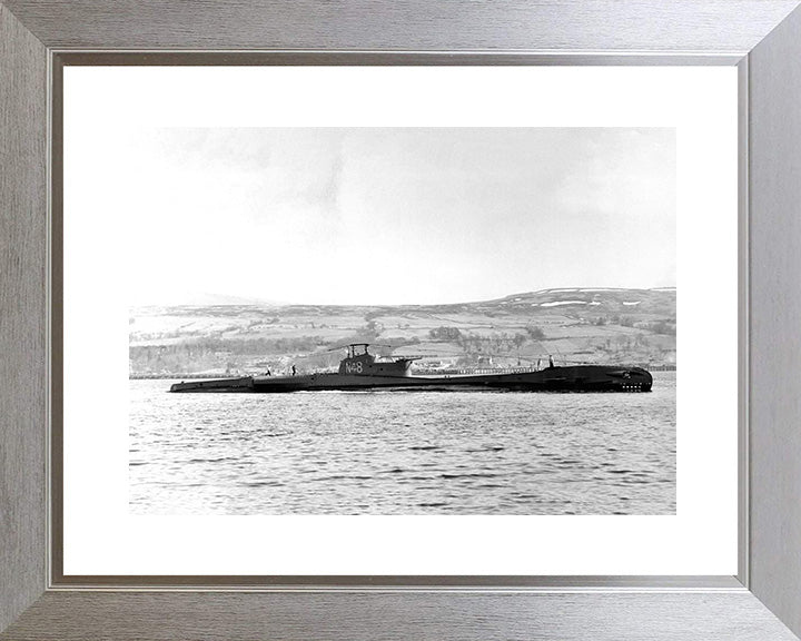 HMS Traveller (N48) Photo Print - Starboard View - Royal Navy T Class Submarine Posters, Prints, & Visual Artwork Hampshire Prints 10 x 8 Silver Frame Yes