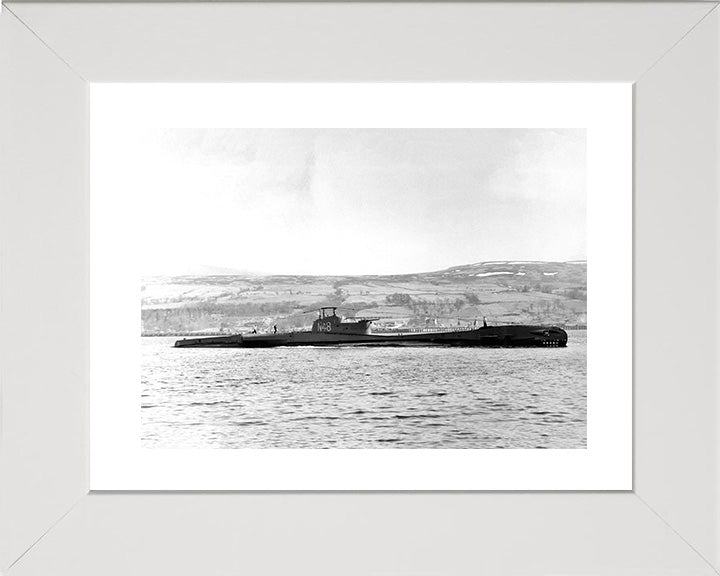 HMS Traveller (N48) Photo Print - Starboard View - Royal Navy T Class Submarine Posters, Prints, & Visual Artwork Hampshire Prints 10 x 8 White Frame Yes