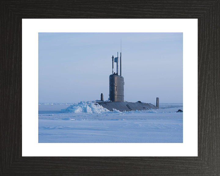 HMS Trenchant (S91) Trafalgar Class Submarine Photo Print Ice Breaking Royal Navy Wall Art Naval Decor Posters, Prints, & Visual Artwork Hampshire Prints 10 x 8 Black Frame Yes