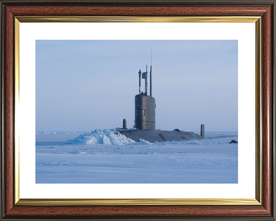 HMS Trenchant (S91) Trafalgar Class Submarine Photo Print Ice Breaking Royal Navy Wall Art Naval Decor Posters, Prints, & Visual Artwork Hampshire Prints 10 x 8 Classic Frame Yes