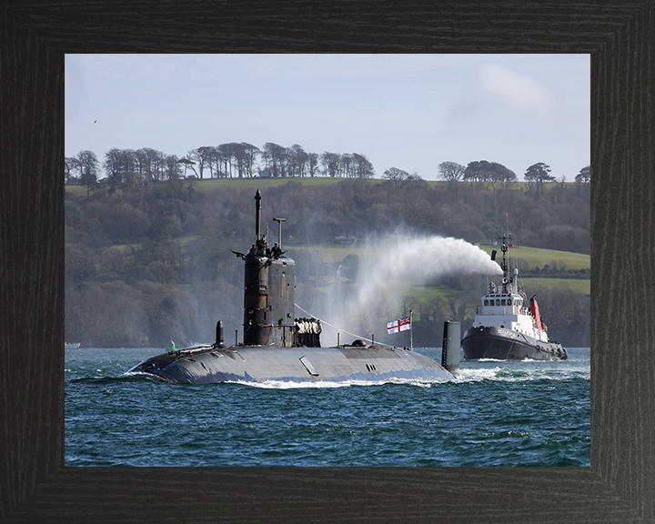 HMS Trenchant (S91) Photo Print - Paying Off 2021 - Royal Navy Trafalgar Class Submarine Posters, Prints, & Visual Artwork Hampshire Prints 10 x 8 Black Frame No