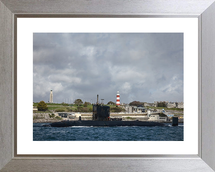 HMS Trenchant (S91) Photo Print - Plymouth - Royal Navy Trafalgar Class Submarine Posters, Prints, & Visual Artwork Hampshire Prints 10 x 8 Silver Frame Yes