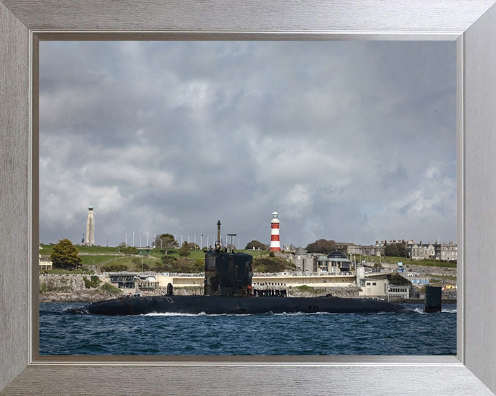 HMS Trenchant (S91) Photo Print - Plymouth - Royal Navy Trafalgar Class Submarine Posters, Prints, & Visual Artwork Hampshire Prints 10 x 8 Silver Frame No