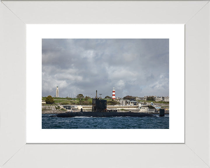 HMS Trenchant (S91) Photo Print - Plymouth - Royal Navy Trafalgar Class Submarine Posters, Prints, & Visual Artwork Hampshire Prints 10 x 8 White Frame Yes
