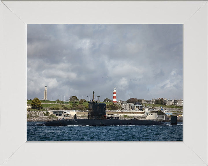 HMS Trenchant (S91) Photo Print - Plymouth - Royal Navy Trafalgar Class Submarine Posters, Prints, & Visual Artwork Hampshire Prints 10 x 8 White Frame No