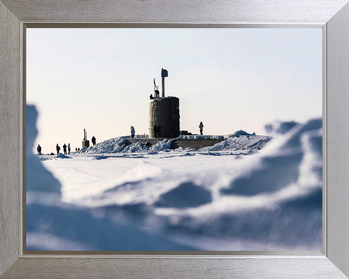 HMS Trenchant (S91) Photo Print - Surrounded by Ice - Royal Navy Trafalgar Class Submarine Posters, Prints, & Visual Artwork Hampshire Prints 10 x 8 Silver Frame No