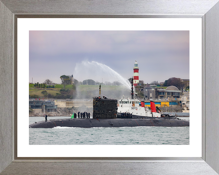 HMS Triumph (S93) Photo Print - Devonport Dec 2024 - Royal Navy Trafalgar Class Submarine Posters, Prints, & Visual Artwork Hampshire Prints 10 x 8 Silver Frame Yes