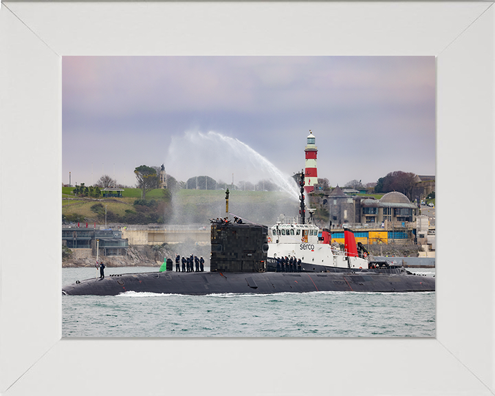 HMS Triumph (S93) Photo Print - Devonport Dec 2024 - Royal Navy Trafalgar Class Submarine Posters, Prints, & Visual Artwork Hampshire Prints 10 x 8 White Frame No