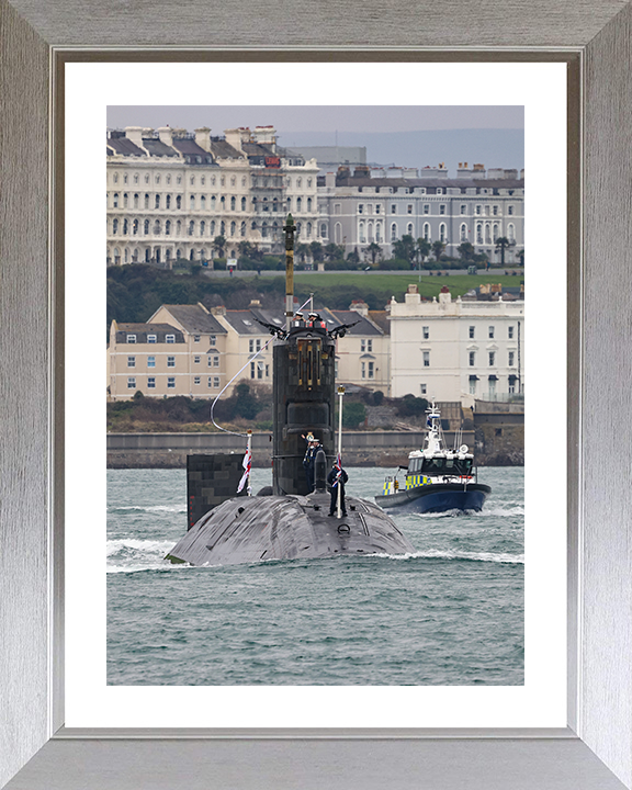 HMS Triumph (S93) Photo Print - Pays Off 2024 - Royal Navy Trafalgar Class Submarine Posters, Prints, & Visual Artwork Hampshire Prints 10 x 8 Silver Frame Yes