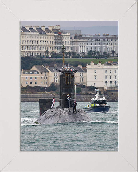 HMS Triumph (S93) Photo Print - Pays Off 2024 - Royal Navy Trafalgar Class Submarine Posters, Prints, & Visual Artwork Hampshire Prints 10 x 8 White Frame No