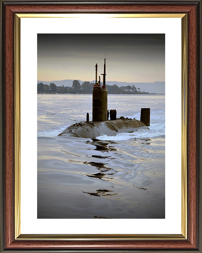 HMS Triumph (S93) Photo Print - Port Bow View - Royal Navy Trafalgar Class Submarine Posters, Prints, & Visual Artwork Hampshire Prints 10 x 8 Classic Frame Yes