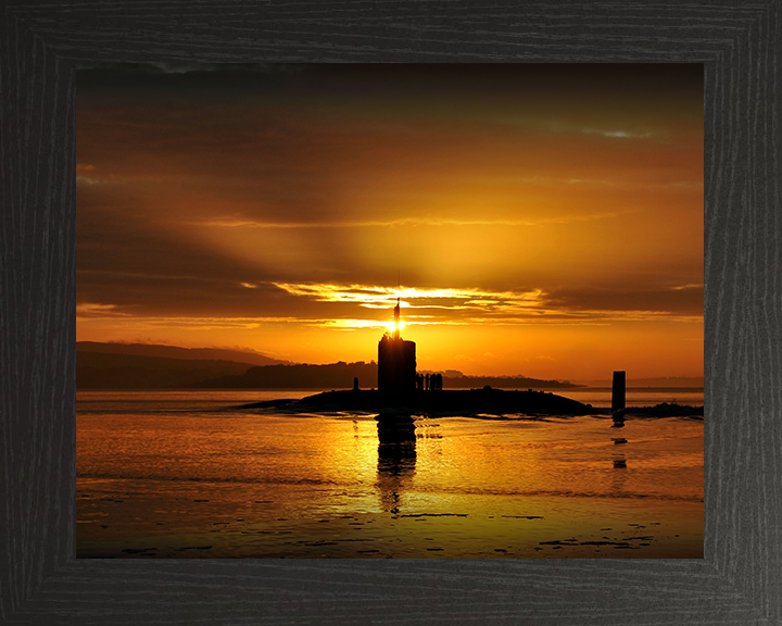 HMS Triumph (S93) Photo Print - Silhouette at Sunset - Royal Navy Trafalgar Class Submarine Posters, Prints, & Visual Artwork Hampshire Prints 10 x 8 Black Frame No