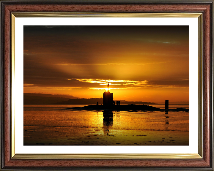 HMS Triumph (S93) Photo Print - Silhouette at Sunset - Royal Navy Trafalgar Class Submarine Posters, Prints, & Visual Artwork Hampshire Prints 10 x 8 Classic Frame Yes