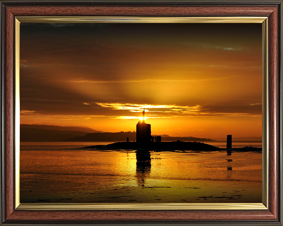 HMS Triumph (S93) Photo Print - Silhouette at Sunset - Royal Navy Trafalgar Class Submarine Posters, Prints, & Visual Artwork Hampshire Prints 10 x 8 Classic Frame No