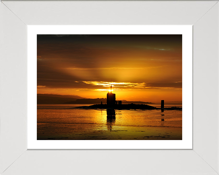 HMS Triumph (S93) Photo Print - Silhouette at Sunset - Royal Navy Trafalgar Class Submarine Posters, Prints, & Visual Artwork Hampshire Prints 10 x 8 White Frame Yes