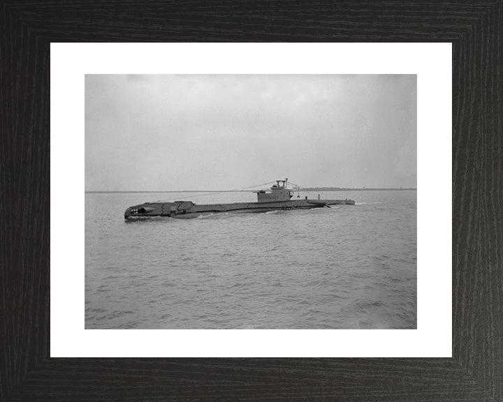 HMS Trump (P333) Photo Print - High Port Side View - Royal Navy T Class Submarine Posters, Prints, & Visual Artwork Hampshire Prints 10 x 8 Black Frame Yes