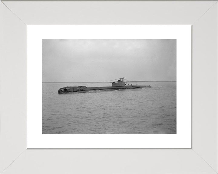 HMS Trump (P333) Photo Print - High Port Side View - Royal Navy T Class Submarine Posters, Prints, & Visual Artwork Hampshire Prints 10 x 8 White Frame Yes