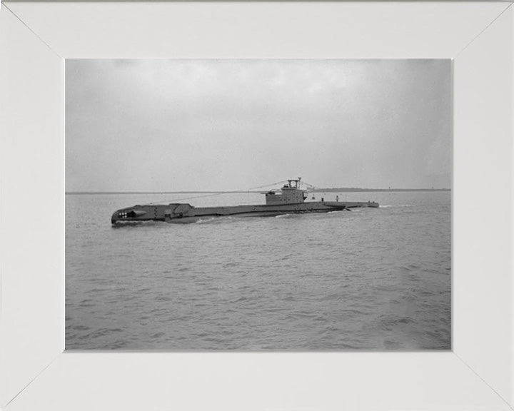 HMS Trump (P333) Photo Print - High Port Side View - Royal Navy T Class Submarine Posters, Prints, & Visual Artwork Hampshire Prints 10 x 8 White Frame No