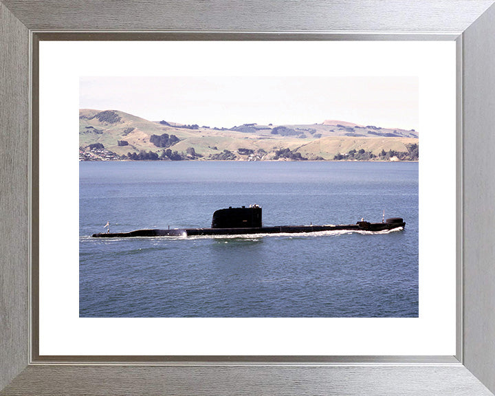 HMS Trump (P333) Photo Print - Port Side View - Royal Navy T Class Submarine Posters, Prints, & Visual Artwork Hampshire Prints 10 x 8 Silver Frame Yes