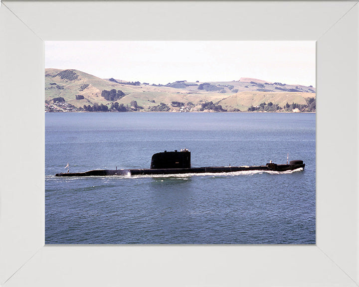 HMS Trump (P333) Photo Print - Port Side View - Royal Navy T Class Submarine Posters, Prints, & Visual Artwork Hampshire Prints 10 x 8 White Frame No