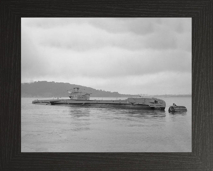 HMS Truncheon P353 Photo Print - At A Buoy - Royal Navy T Class Submarine Posters, Prints, & Visual Artwork Hampshire Prints 10 x 8 Black Frame No