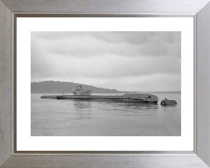 HMS Truncheon P353 Photo Print - At A Buoy - Royal Navy T Class Submarine Posters, Prints, & Visual Artwork Hampshire Prints 10 x 8 Silver Frame Yes