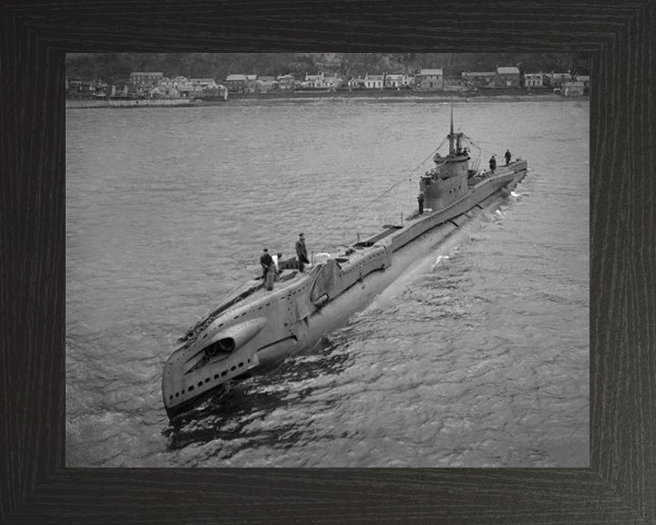 HMS Tudor (P326) Photo Print - High Port Bow View - Royal Navy T Class Submarine Posters, Prints, & Visual Artwork Hampshire Prints 10 x 8 Black Frame No