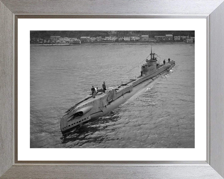 HMS Tudor (P326) Photo Print - High Port Bow View - Royal Navy T Class Submarine Posters, Prints, & Visual Artwork Hampshire Prints 10 x 8 Silver Frame Yes