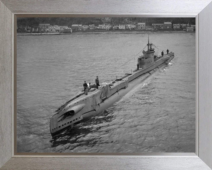 HMS Tudor (P326) Photo Print - High Port Bow View - Royal Navy T Class Submarine Posters, Prints, & Visual Artwork Hampshire Prints 10 x 8 Silver Frame No