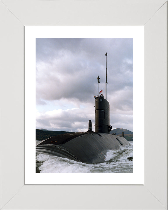 HMS Turbulent (S87) Photo Print - Clyde 1992 - Royal Navy Trafalgar Class Submarine Posters, Prints, & Visual Artwork Hampshire Prints 10 x 8 White Frame Yes