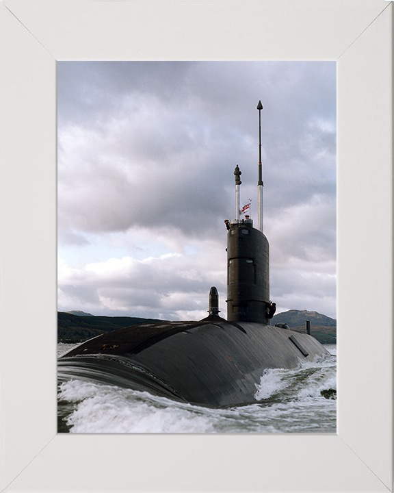 HMS Turbulent (S87) Photo Print - Clyde 1992 - Royal Navy Trafalgar Class Submarine Posters, Prints, & Visual Artwork Hampshire Prints 10 x 8 White Frame No
