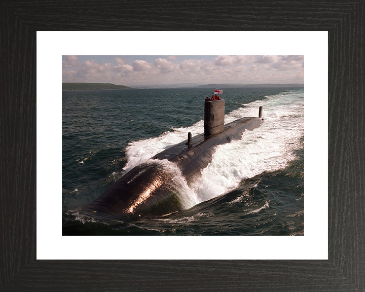HMS Turbulent (S87) Trafalgar Class Submarine Photo Print High Bow View Royal Navy Wall Art Decor Posters, Prints, & Visual Artwork Hampshire Prints 10 x 8 Black Frame Yes