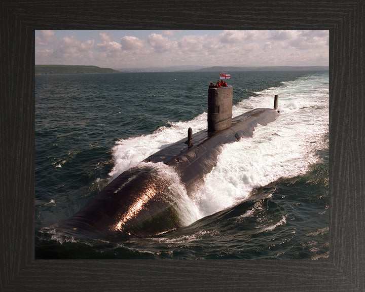HMS Turbulent (S87) Trafalgar Class Submarine Photo Print High Bow View Royal Navy Wall Art Decor Posters, Prints, & Visual Artwork Hampshire Prints 10 x 8 Black Frame No
