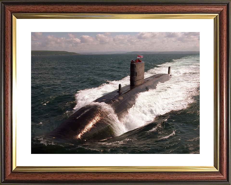 HMS Turbulent (S87) Trafalgar Class Submarine Photo Print High Bow View Royal Navy Wall Art Decor Posters, Prints, & Visual Artwork Hampshire Prints 10 x 8 Classic Frame Yes