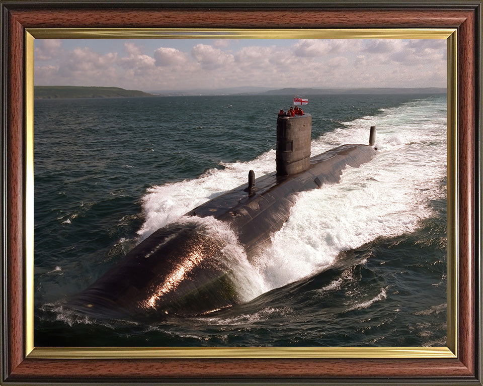 HMS Turbulent (S87) Trafalgar Class Submarine Photo Print High Bow View Royal Navy Wall Art Decor Posters, Prints, & Visual Artwork Hampshire Prints 10 x 8 Classic Frame No