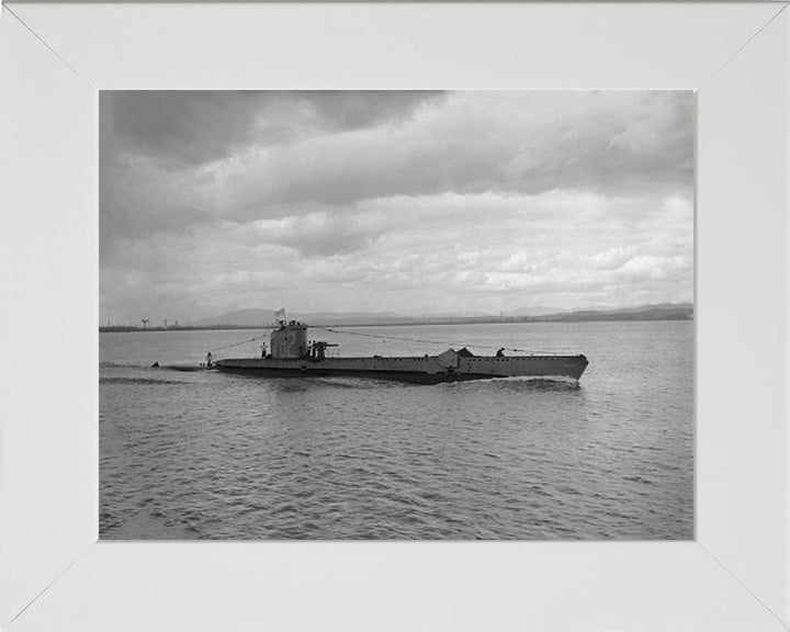 HMS Upshot (P82) Photo Print - Starboard View - Royal Navy V Class Submarine Posters, Prints, & Visual Artwork Hampshire Prints 10 x 8 White Frame No