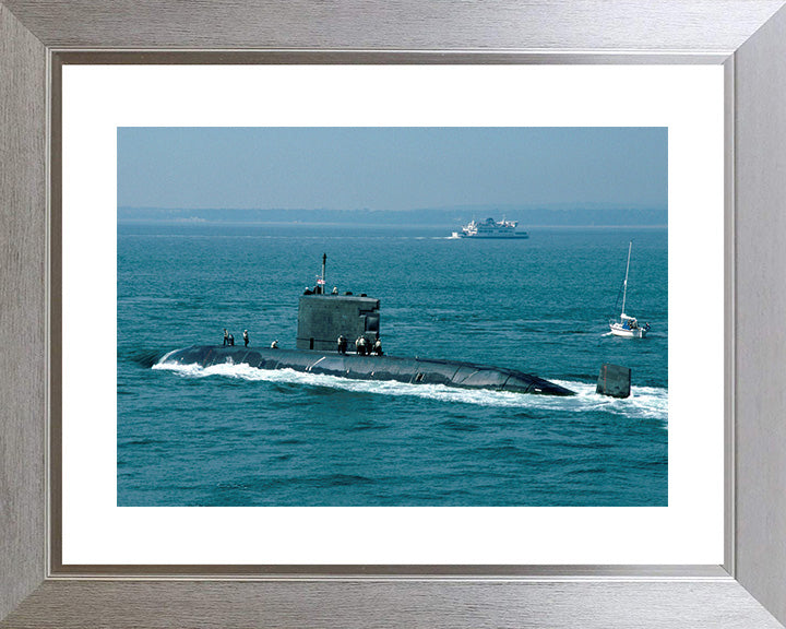 HMS Ursula (S42) Photo Print - Underway - Royal Navy Upholder Class Submarine Posters, Prints, & Visual Artwork Hampshire Prints 10 x 8 Silver Frame Yes