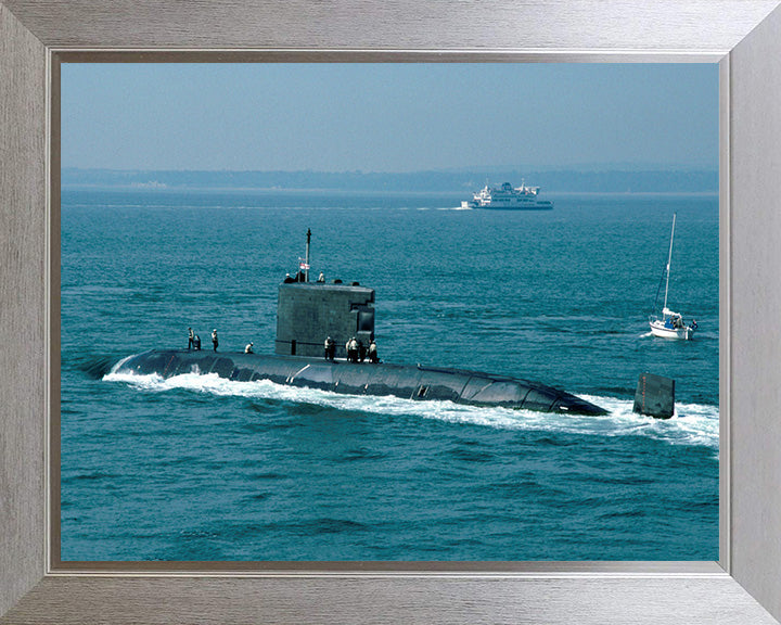 HMS Ursula (S42) Photo Print - Underway - Royal Navy Upholder Class Submarine Posters, Prints, & Visual Artwork Hampshire Prints 10 x 8 Silver Frame No