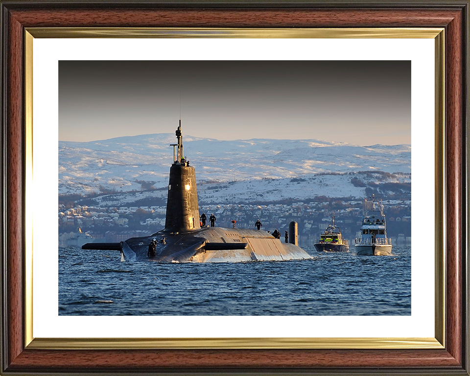 HMS Vanguard (S28) Photo Print - Faslane 2012 - Royal Navy Vanguard Class Submarine Posters, Prints, & Visual Artwork Hampshire Prints 10 x 8 Classic Frame Yes