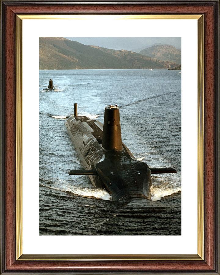 HMS Vanguard (S28) Photo Print - High Bow View - Royal Navy Vanguard Class Submarine Posters, Prints, & Visual Artwork Hampshire Prints 10 x 8 Classic Frame Yes