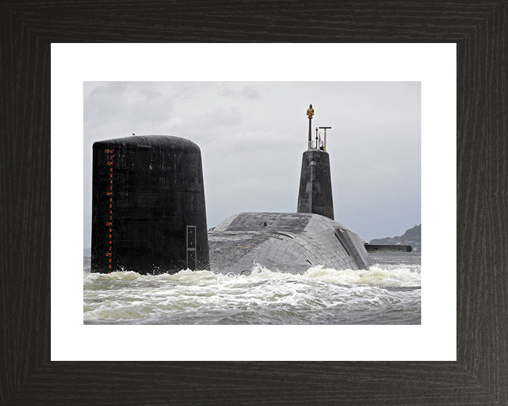HMS Vanguard (S28) Photo Print - Low Starboard Quarter View - Royal Navy Vanguard Class Submarine Posters, Prints, & Visual Artwork Hampshire Prints 10 x 8 Black Frame Yes