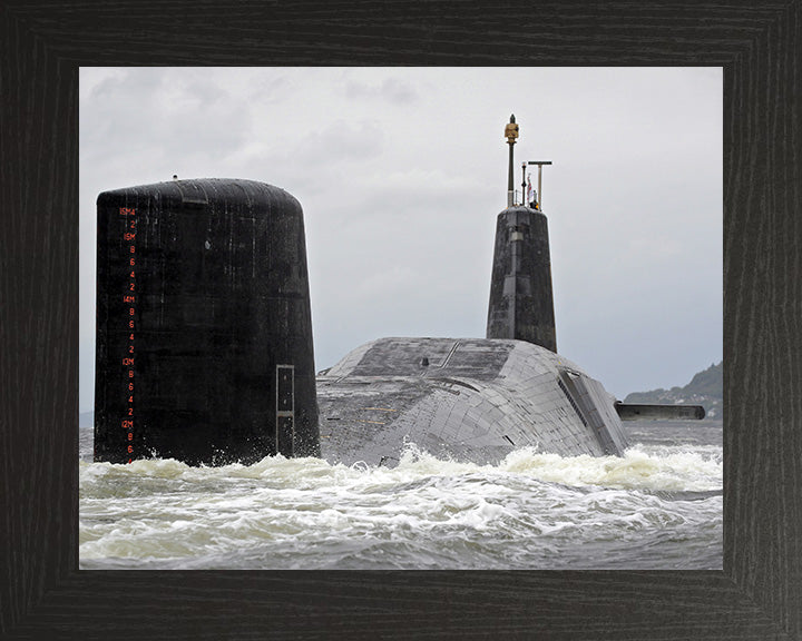 HMS Vanguard (S28) Photo Print - Low Starboard Quarter View - Royal Navy Vanguard Class Submarine Posters, Prints, & Visual Artwork Hampshire Prints 10 x 8 Black Frame No