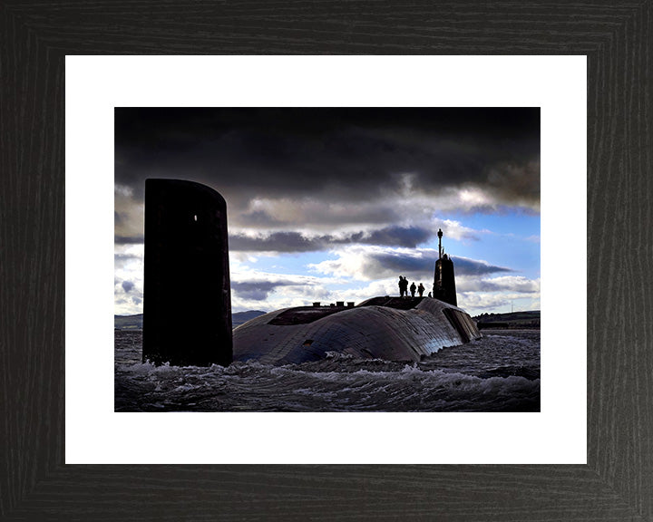 HMS Vanguard (S28) Photo Print - Starboard Quarter View - Royal Navy Vanguard Class Submarine Posters, Prints, & Visual Artwork Hampshire Prints 10 x 8 Black Frame Yes