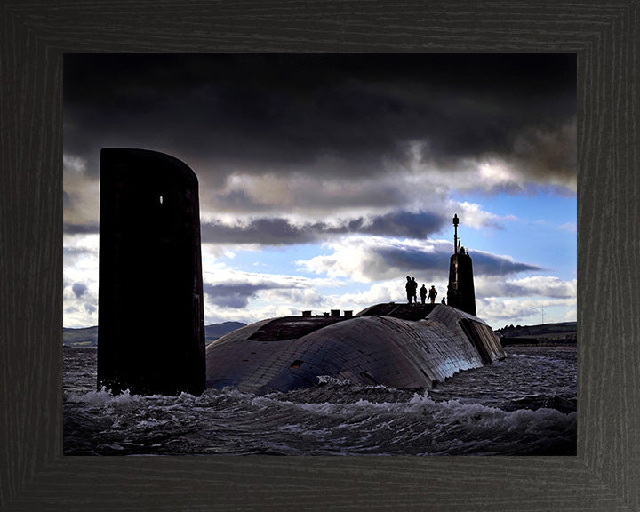 HMS Vanguard (S28) Photo Print - Starboard Quarter View - Royal Navy Vanguard Class Submarine Posters, Prints, & Visual Artwork Hampshire Prints 10 x 8 Black Frame No