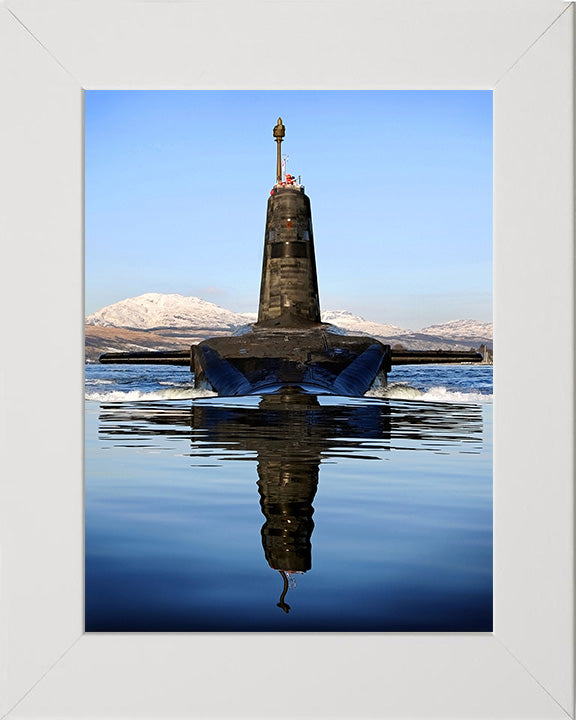 HMS Vengeance (S31) Photo Print - Low Bow View - Royal Navy Vanguard Class Submarine Posters, Prints, & Visual Artwork Hampshire Prints 10 x 8 White Frame No